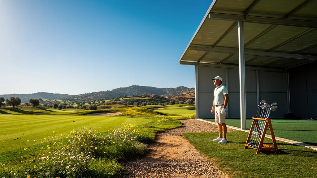 Golf en Andalousie : contraste entre parcours ensoleillé et practice couvert détesté par le joueur